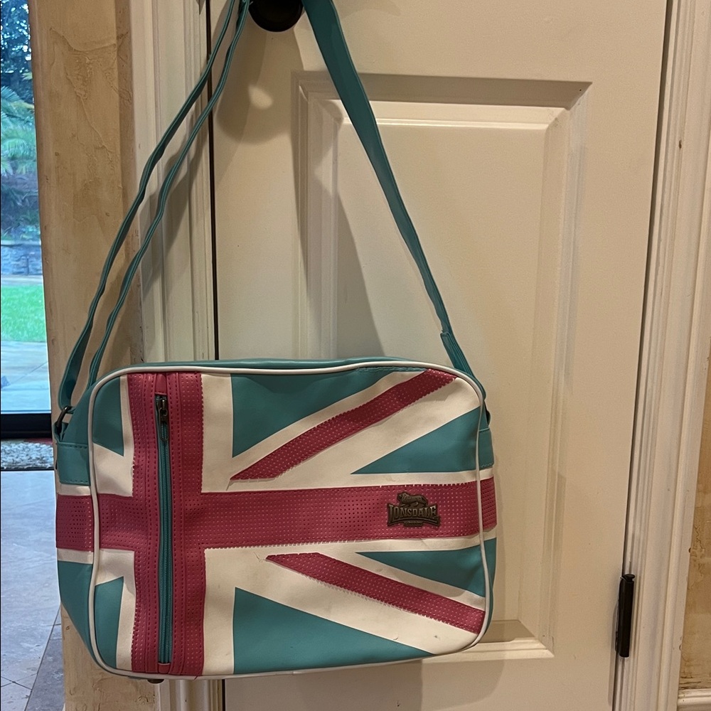 Union Jack Crossbody Bag - Teal and Pink